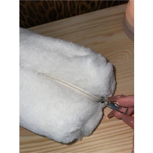 Mute Bag Cloud Peluş Makyaj Çantası / Beyaz Peluş Makyaj Çantası (20*10)