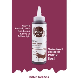 Melwiss Chocolate Bitter Tatlı Sosu 330 Gr- Waffle Krep Pankek Sos