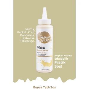 Melwiss Chocolate Beyaz Tatlı Sos 330 G -  Waffle Krep Pankek Sosu