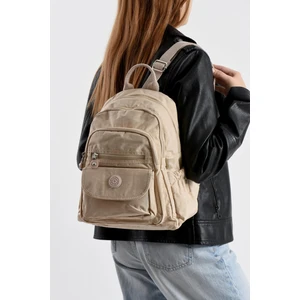 Mega 255 Krinkıl Kumaş Sırt Çantası Krem