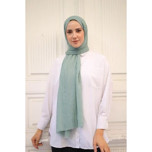 Tesettür Bambu Crash Şal Mint Yeşili