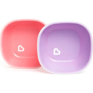 Sıçramayı Engelleyen Kase Seti | 6 Ay+ | 2 Adet | Pembe/Mor | Kaymaz Taban | BPA İçermez