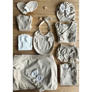 Zıpır 10'lu Fiyonklu Bej Kız Bebek Hastane Çıkışı