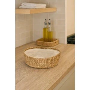 Çavdar Group Oval Hasır Ekmek Sepeti Bezli El Örmesi Hasır Sepet