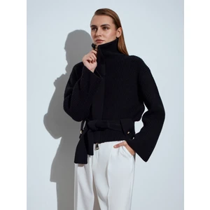 60988 Yün Karışımlı Triko Hırka-Siyah