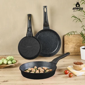 Vento 3 Parça Döküm Tava Seti - Siyah