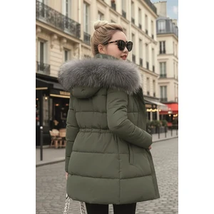 Kapüşonlu Kışlık Orta Boy Kadın Mont