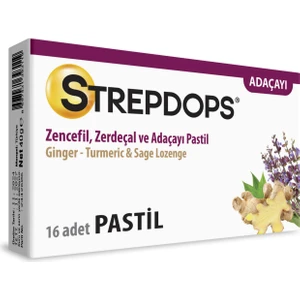 Strepdops Zencefil, Zerdeçal ve Adaçayı 16 Pastil