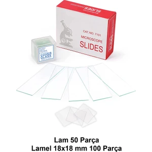 Mikroskop Lam ve Lamel Seti. (50 Adet Lam + 100 Adet Lamel)