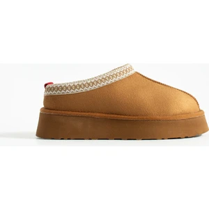 Friend & Trend Süet Içi Kürklü Düz Taban Sabo Kışlık Kadın Terlik TZZ