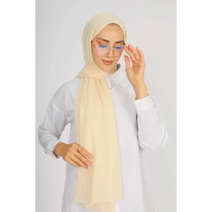 Bambu Crash Şal Tesettür Krem