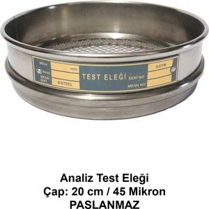 Analiz Test Eleği - Çap: 20 cm / 45 Mikron / PASLANMAZ