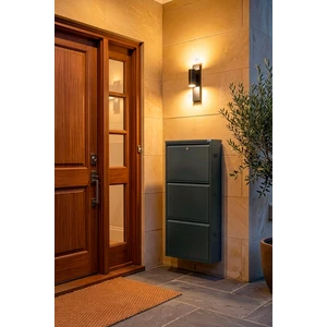 Metal Ayakkabılık 3 Lü Antrasit Kilitli Model