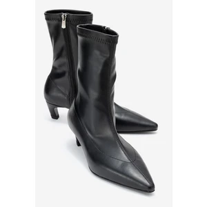 Alora Siyah Streç Kadın Kısa Topuklu Bot