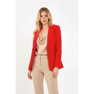 Kırmızı Tek Düğme Ceket