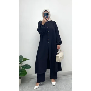 Keten Yarım Düğmeli Takım