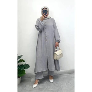 Keten Yarım Düğmeli Takım