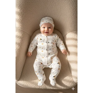 Bebek Baskılı Tulum Şapkalı Astronot Baskılı