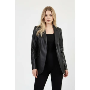 Siyah Suni Deri Ceket