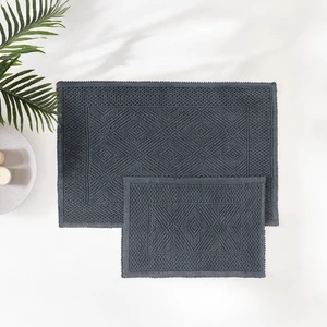 Lora Pamuklu Banyo Paspası Seti - Antrasit
