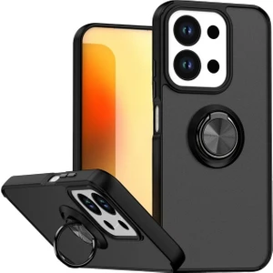 Xiaomi Redmi 15C Uyumlu Kılıf Montreal Yüzüklü Mıknatıslı Silikon Siyah