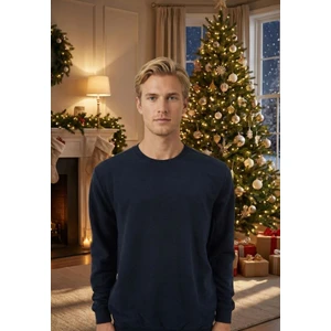 Erkek Yuvarlak Yaka Basic Waffle Kazak