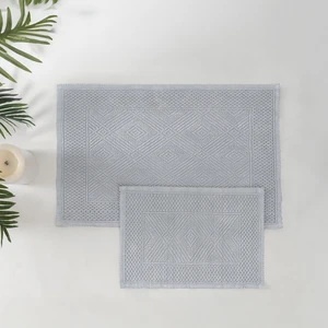 Lora Pamuklu Banyo Paspası Seti - Gri