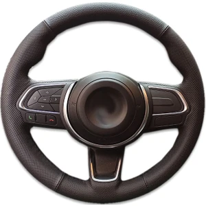 İskender Oto Aksesuar Direksiyon Kılıfı Fiat Egea 2021 - 2026 Sedan ve Cross Sport Siyah Dikişli Detay deri direksiyon