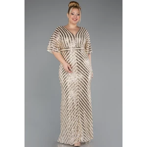 Kısa Kol Pul Payet Uzun Büyük Beden Abiye ABU2309