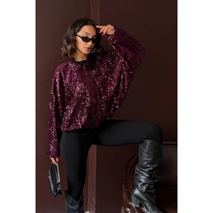 Payetli Oversize Kadın Ceket Işıltılı