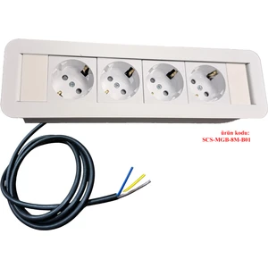 Scs Pazar Masa Üstü Gömme Priz Kutusu