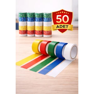 50 Adet Renkli Elektrik Bandı İzole Bant