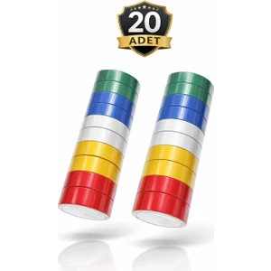 20 Adet Renkli Elektrik Bandı Pvc Izole Bantı