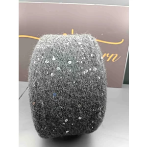 Pi Yarn Iri ve Sık Pullu Moher El Örgü Ipi 300 gr Antrasit