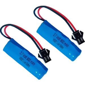 2 Adet 3.7V 900 Mah 14500 Li-Ion Oyuncak Araba Pili | Siyah Soket | Şarjlı Lityum Pil