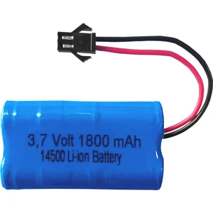 3.7V 1800 Mah 14500 Li-Ion Oyuncak Araba Pili | Siyah Soket | Şarjlı Lityum Pil