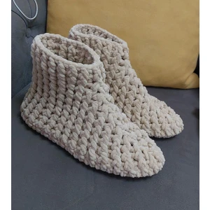 El Örgüsü Kadife Ip Panduf Bot Kadın