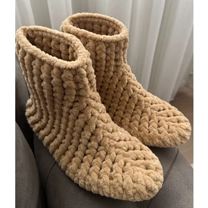 El Örgüsü Kadife Ip Panduf Bot Kadın