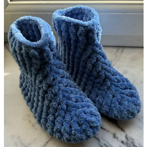 El Örgüsü Kadife Ip Panduf Bot Kadın