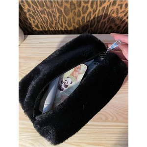 Mute Bag Midnight Peluş Makyaj Çantası / Siyah Peluş Makyaj Çantası (20*10)
