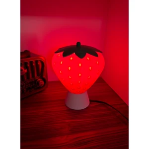 ABAJUR ÇOÇUK ODASI GECE LAMBASI Frulamp-Tab Çilek Temalı Abajur Gece Lambası – Masa Tipi