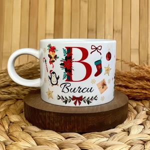 Loren Gift Yılbaşı Temalı Kişiye Özel Isimli Porselen Elit Kupa - Joy