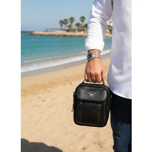 Newish Polo Postacı Çapraz El ve Omuz Askılı Telefon Bölmeli Orta Boy Çanta -Vegan Suni Deri