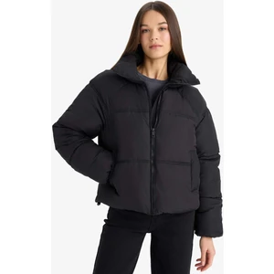 Su Geçirmez Regular Fit Dik Yaka Fermuarlı Şişme Mont E8690AX25AU