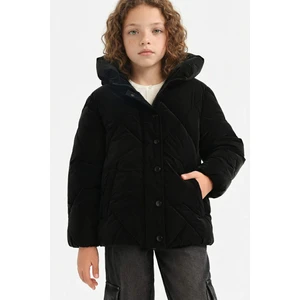 Kız Çocuk Kapüşonlu Fermuarlı Çıtçıtlı Kapitoneli Mont A0839A825AU