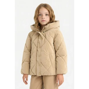 Kız Çocuk Kapüşonlu Fermuarlı Çıtçıtlı Kapitoneli Mont A0839A825AU