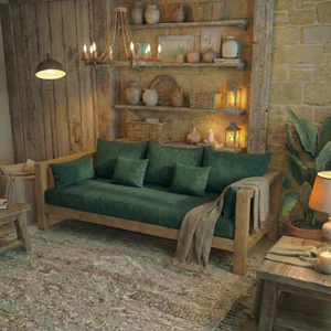 Woodwork Antalya Shefıeld Ahşap 3lü Kanepe