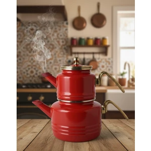 Alev Emaye Vintage Emaye Çaydanlık Heybeli