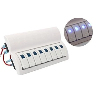 8'li Dahili Sigortalı Karavan Kontrol Paneli (Beyaz)