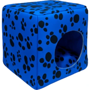 Kedi Yatağı ve Kedi Evi Fonksiyonlu Pati Desenli Dönüşebilen Kapalı Kedi Evi 40 cm